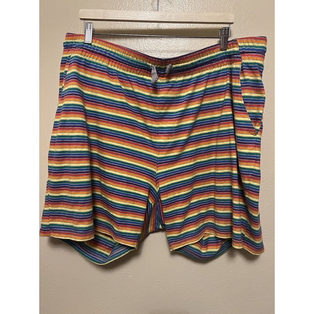 Old‎ Navy Rainbow Striped Knit Shorts Women's XXL/2XL Pride Comfy Lounge Pockets